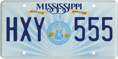 MS license plate HXY555