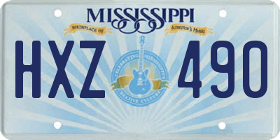 MS license plate HXZ490