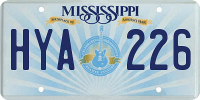 MS license plate HYA226