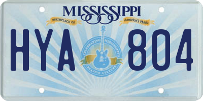 MS license plate HYA804