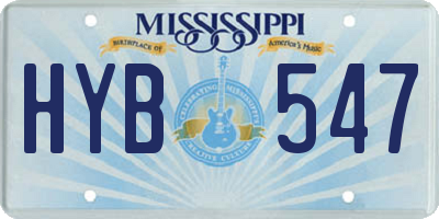 MS license plate HYB547