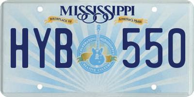 MS license plate HYB550