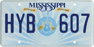 MS license plate HYB607