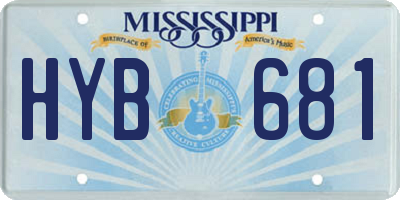 MS license plate HYB681