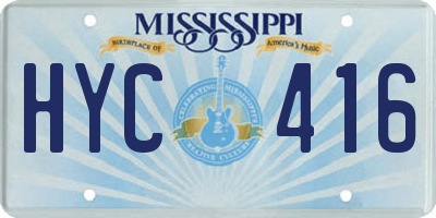 MS license plate HYC416