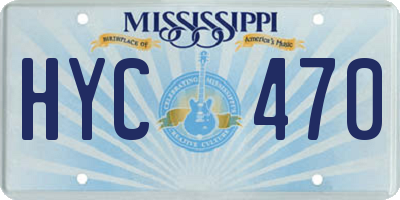 MS license plate HYC470