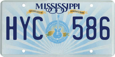 MS license plate HYC586