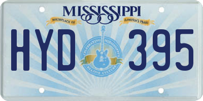 MS license plate HYD395