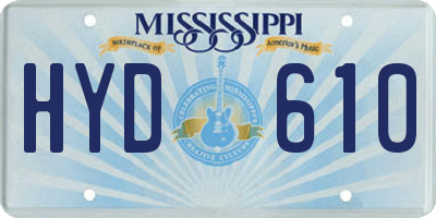 MS license plate HYD610