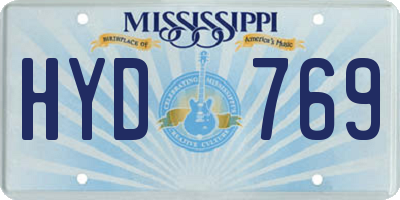 MS license plate HYD769
