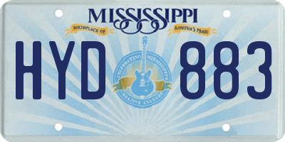 MS license plate HYD883