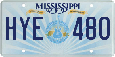 MS license plate HYE480