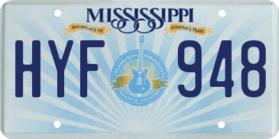 MS license plate HYF948