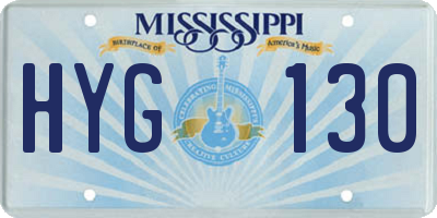 MS license plate HYG130