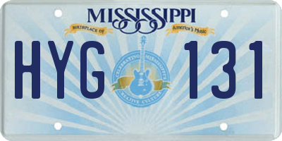 MS license plate HYG131