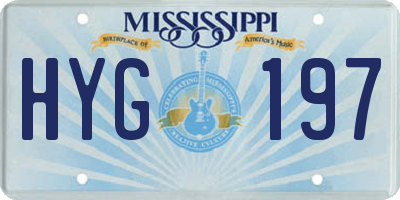 MS license plate HYG197