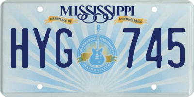 MS license plate HYG745