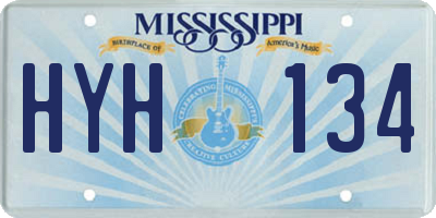 MS license plate HYH134