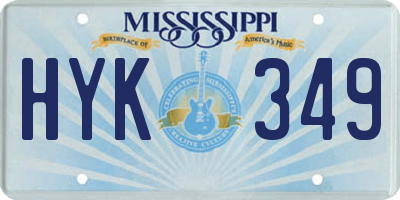 MS license plate HYK349