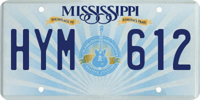 MS license plate HYM612