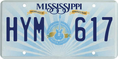 MS license plate HYM617