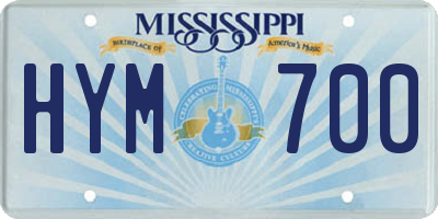 MS license plate HYM700