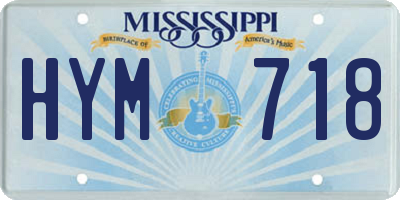 MS license plate HYM718