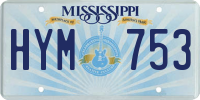 MS license plate HYM753