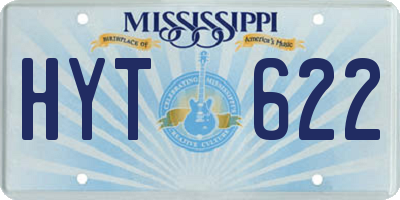 MS license plate HYT622
