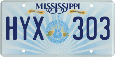 MS license plate HYX303