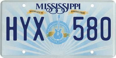 MS license plate HYX580