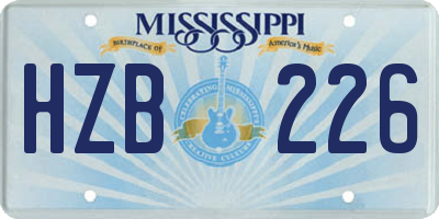 MS license plate HZB226