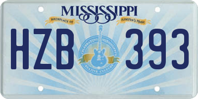 MS license plate HZB393
