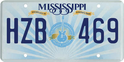 MS license plate HZB469