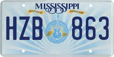 MS license plate HZB863