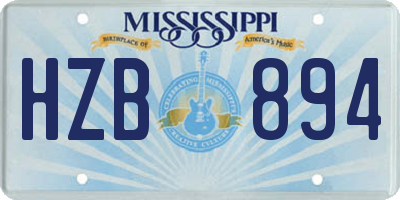MS license plate HZB894