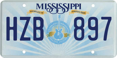 MS license plate HZB897