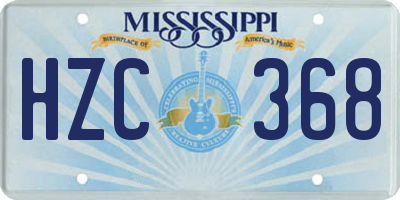 MS license plate HZC368