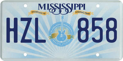 MS license plate HZL858
