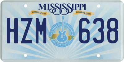 MS license plate HZM638