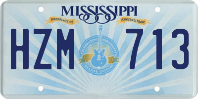MS license plate HZM713