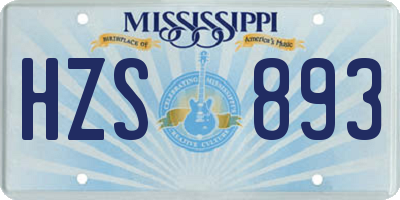 MS license plate HZS893