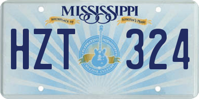 MS license plate HZT324