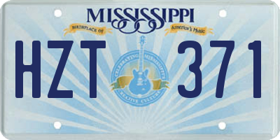 MS license plate HZT371
