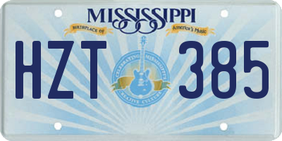 MS license plate HZT385