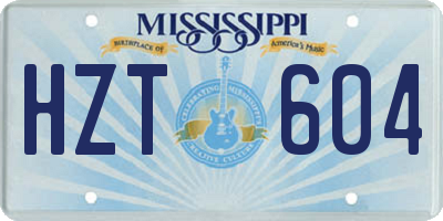 MS license plate HZT604