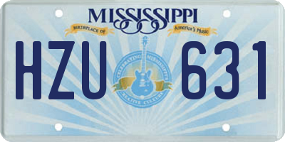 MS license plate HZU631