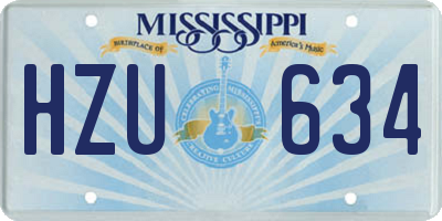 MS license plate HZU634