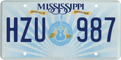 MS license plate HZU987