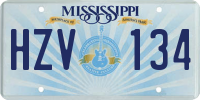 MS license plate HZV134